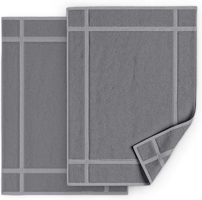 Pack of 6 100% Cotton Bath Mat Towels, 20x30 inches, Soft & Absorbent Floor Towels for Bathroom, Not Bathroom Rugs, After Shower Mat, 687 GSM, Machine Washable, Airbnb Essentials, White