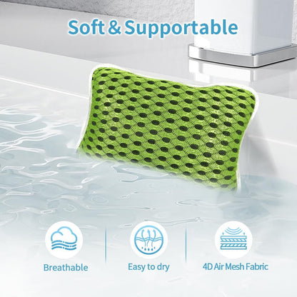 Luxury Bath Pillows for Tub, Slip Resistant Waterproof Bath Pillows for Tub Neck and Back Support with 2 Strong Suction Cups, Relaxing Spa Essentials
