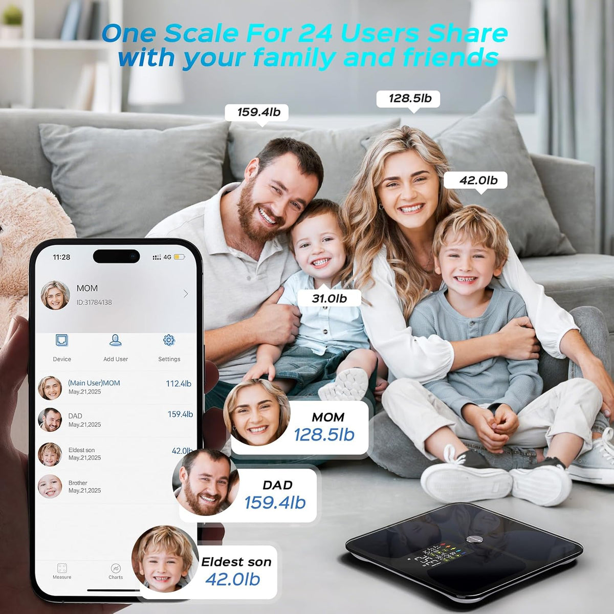 Scale for Body Weight, Smart Digital Bathroom Weight Scale with Bmi