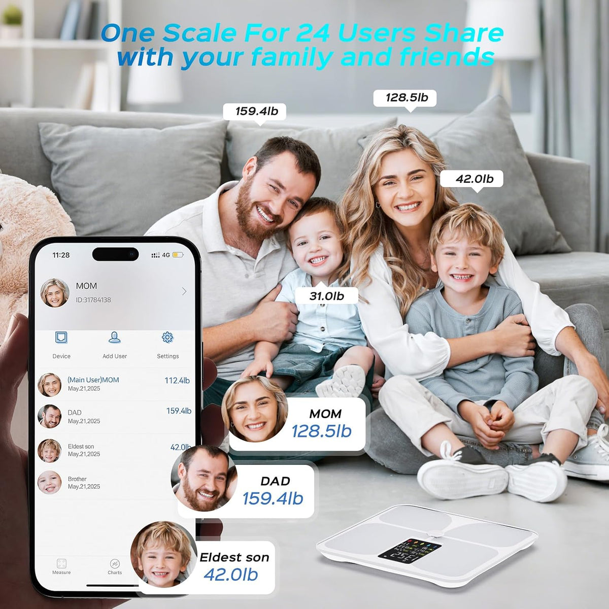 Scale for Body Weight, Smart Digital Bathroom Weight Scale with Bmi
