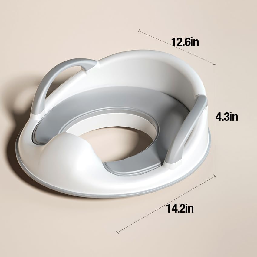 Baby Toddler Potty Training Toilet Seat for Boys and Girls with Handles| Child Kids Potty Seat Toilet Seat Attachment| Safe Urine Guard Non-Slip Rubber Rim| Fits Round & Oval Toilets