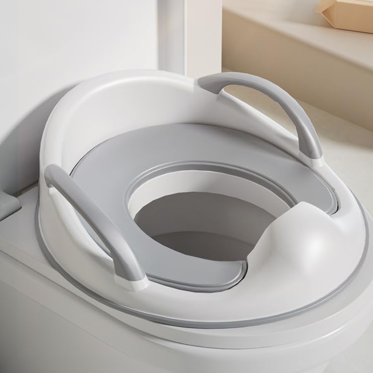 Baby Toddler Potty Training Toilet Seat for Boys and Girls with Handles| Child Kids Potty Seat Toilet Seat Attachment| Safe Urine Guard Non-Slip Rubber Rim| Fits Round & Oval Toilets