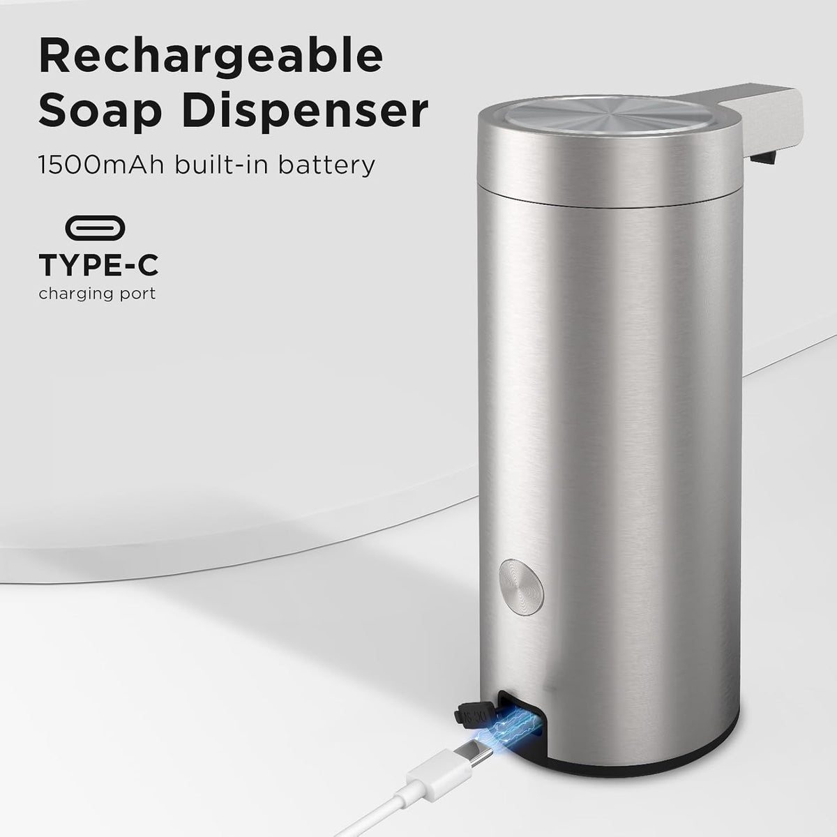 Automatic Soap Dispenser, Touchless, 9 oz, Stainless Steel