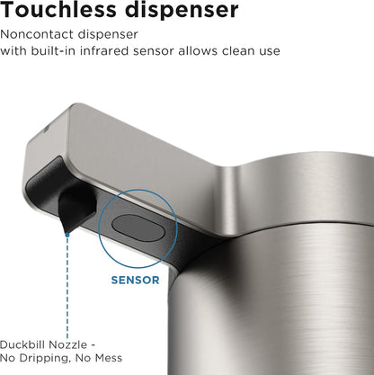 Automatic Soap Dispenser, Touchless, 9 oz, Stainless Steel