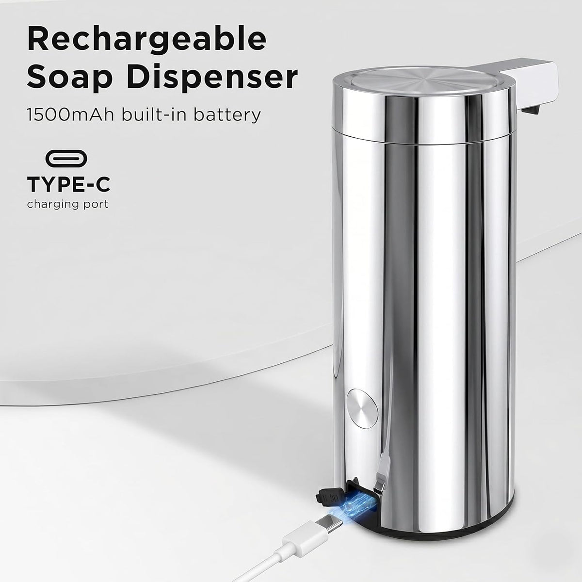 Automatic Soap Dispenser, Touchless, 9 oz, Stainless Steel