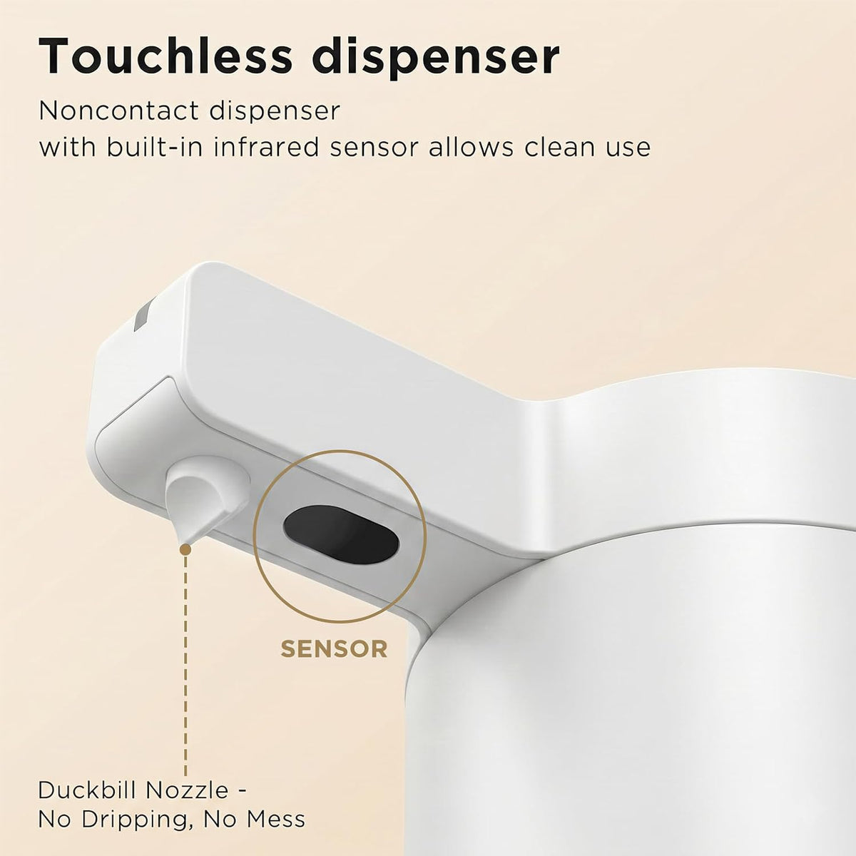 Automatic Soap Dispenser, Touchless, 9 oz, Stainless Steel