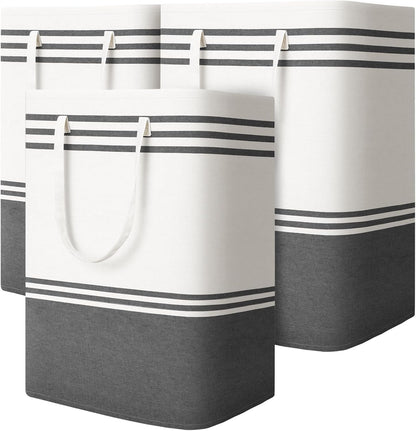 2 Pack Large Laundry Baskets, Laundry Hampers for Dorm, Bathroom, Room 75L | Freestanding, Waterproof, Collapsible Clothes Bags with Reinforced Handles - Foldable Dirty Clothes Baskets Laundry Bins
