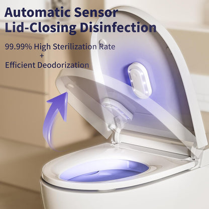 Automatic UV Toilet Freshener – Hands-Free Toilet Hygiene with Motion Sensor, 6 UV LEDs, Type-C Charging, 70-Day Battery, Fresh Bathroom (White)