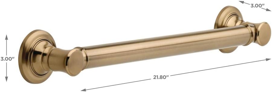 Traditional (1-Pack) 18" Shower Grab Bar Seniors ADA Compliant Champagne Bronze 450 lb Capacity Bathroom Safety Handle for Shower, Bathtub | Wall Mounted Balance Assist, Grip Bar 41618-CZ