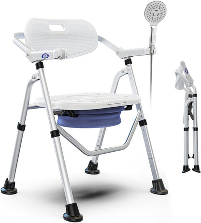 Folding Shower Chair for Seniors and Disabled Inside Shower