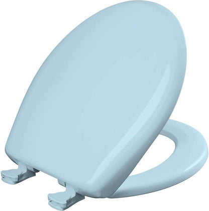 Classic Colors Slow Close Toilet Seat, Easy Clean Hinges and Durable Plastic Seat, Made in USA, Round, Dresden Blue