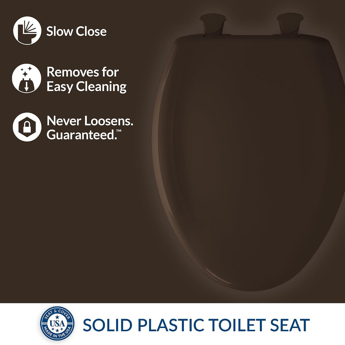 Classic Colors Slow Close Toilet Seat, Easy Clean Hinges and Durable Plastic Seat, Made in USA, Round, Dresden Blue