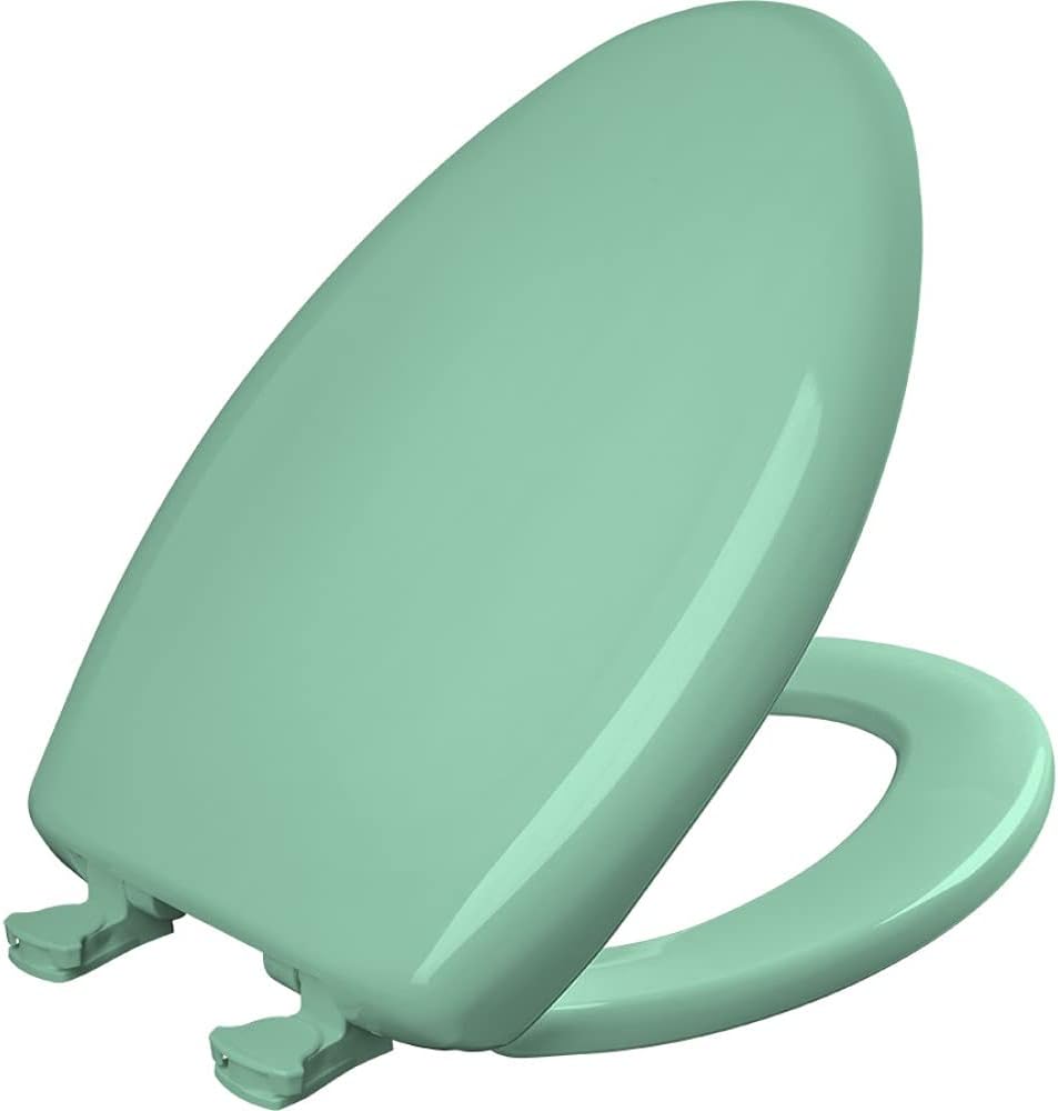 Classic Colors Slow Close Toilet Seat, Easy Clean Hinges and Durable Plastic Seat, Made in USA, Round, Dresden Blue