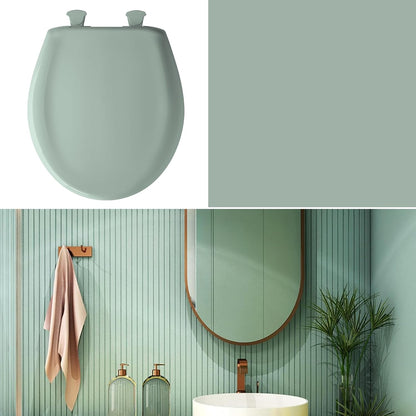 Classic Colors Slow Close Toilet Seat, Easy Clean Hinges and Durable Plastic Seat, Made in USA, Round, Dresden Blue
