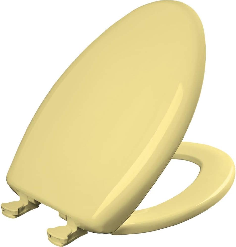 Classic Colors Slow Close Toilet Seat, Easy Clean Hinges and Durable Plastic Seat, Made in USA, Round, Dresden Blue