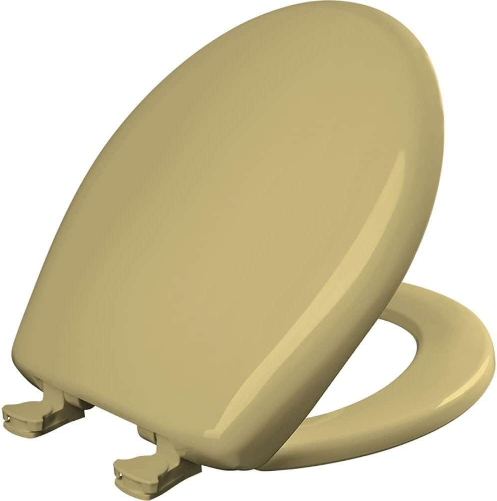 Classic Colors Slow Close Toilet Seat, Easy Clean Hinges and Durable Plastic Seat, Made in USA, Round, Dresden Blue