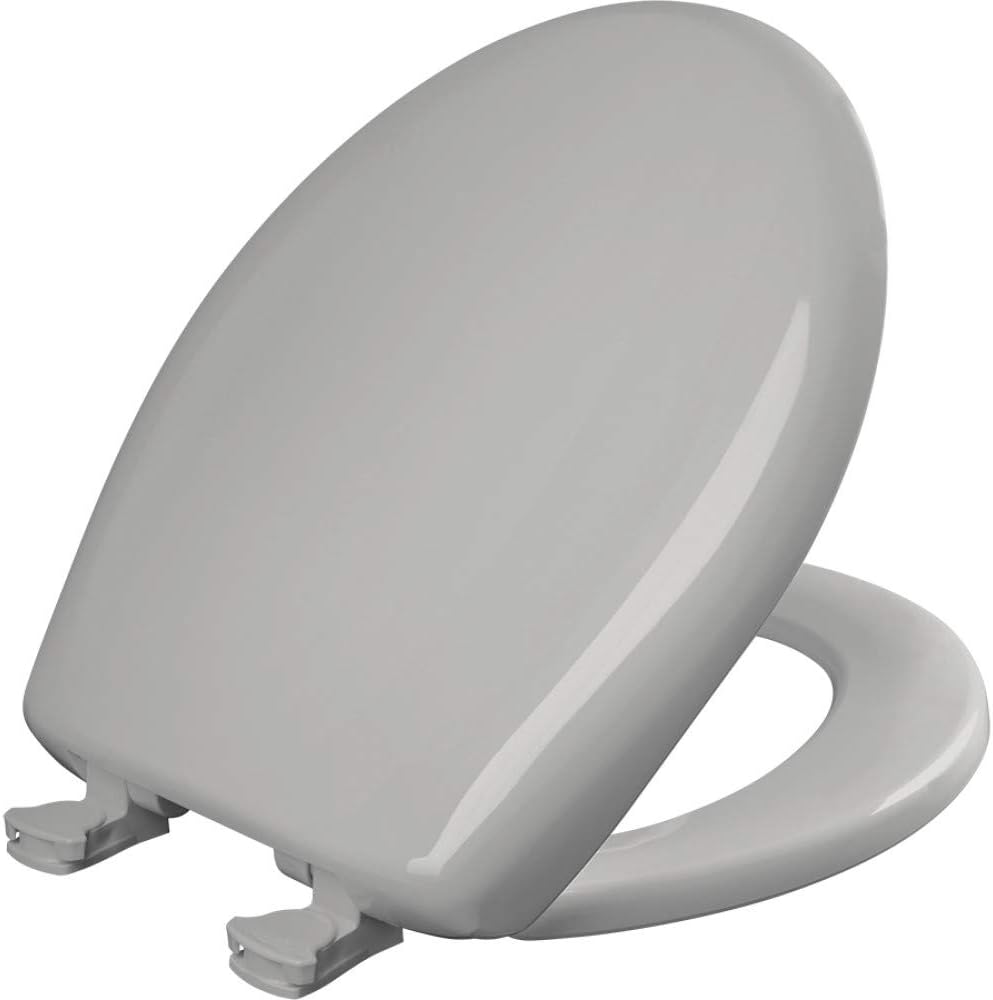 Classic Colors Slow Close Toilet Seat, Easy Clean Hinges and Durable Plastic Seat, Made in USA, Round, Dresden Blue