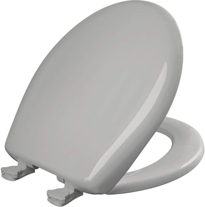 Classic Colors Slow Close Toilet Seat, Easy Clean Hinges and Durable Plastic Seat, Made in USA, Round, Dresden Blue