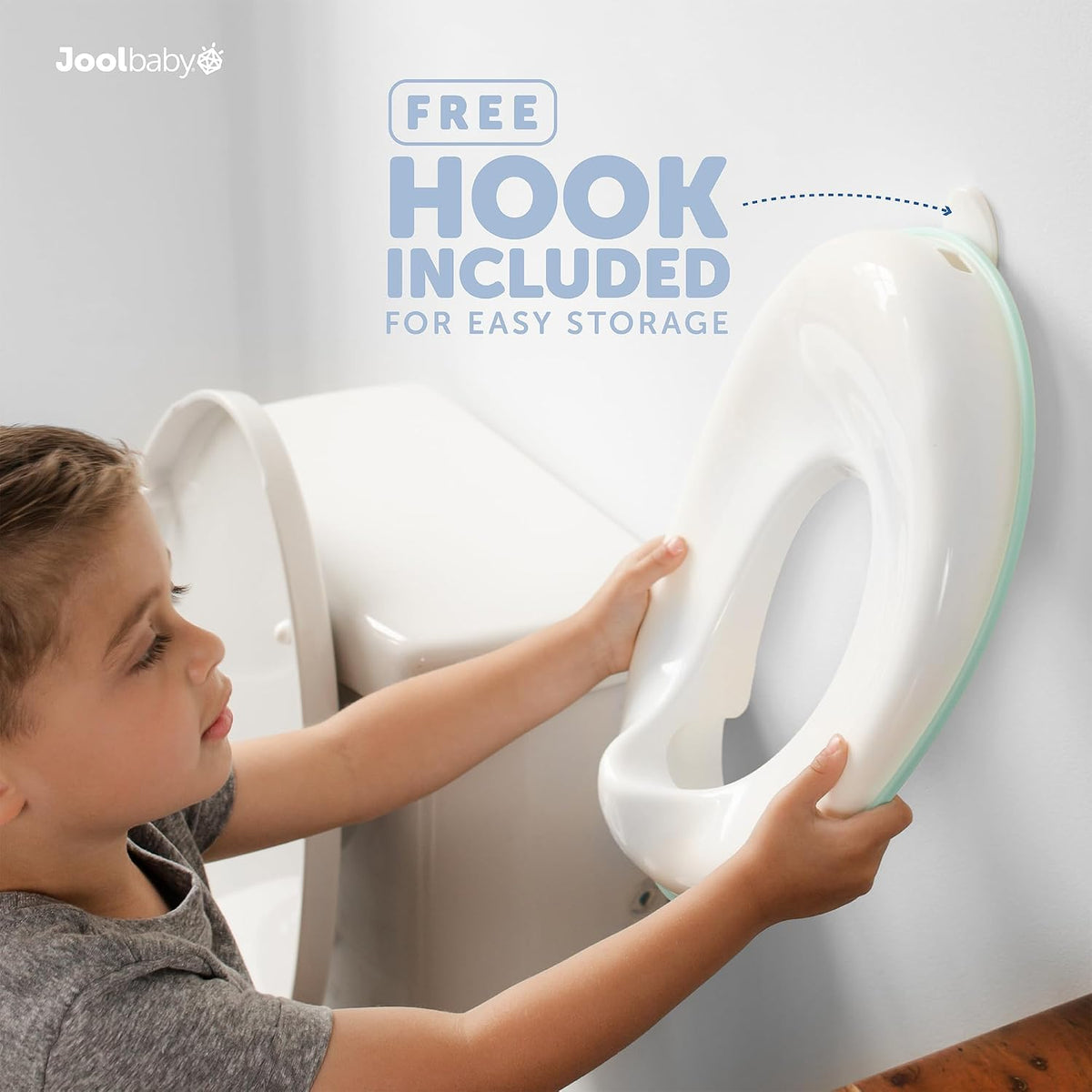 Potty Training Seat for Boys and Girls, Non-Slip Toilet Training Seat with Splash Guard and Storage Hook (Aqua)