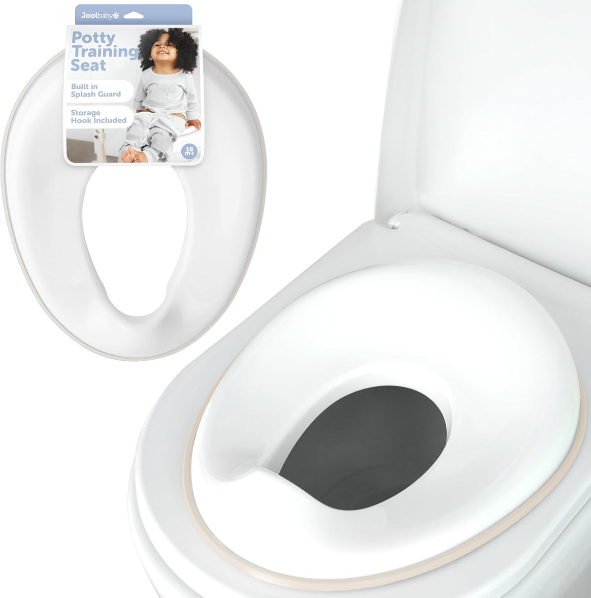 Potty Training Seat for Boys and Girls, Non-Slip Toilet Training Seat with Splash Guard and Storage Hook (Aqua)