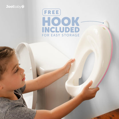 Potty Training Seat for Boys and Girls, Non-Slip Toilet Training Seat with Splash Guard and Storage Hook (Aqua)