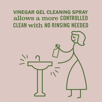 CLEAN DAY Vinegar Gel Cleaning Spray, Apple Blossom, 16 fl oz | Breaks Down Grime, Lifts Dirt from Surfaces, Bathroom Use, No-Rinse Formula