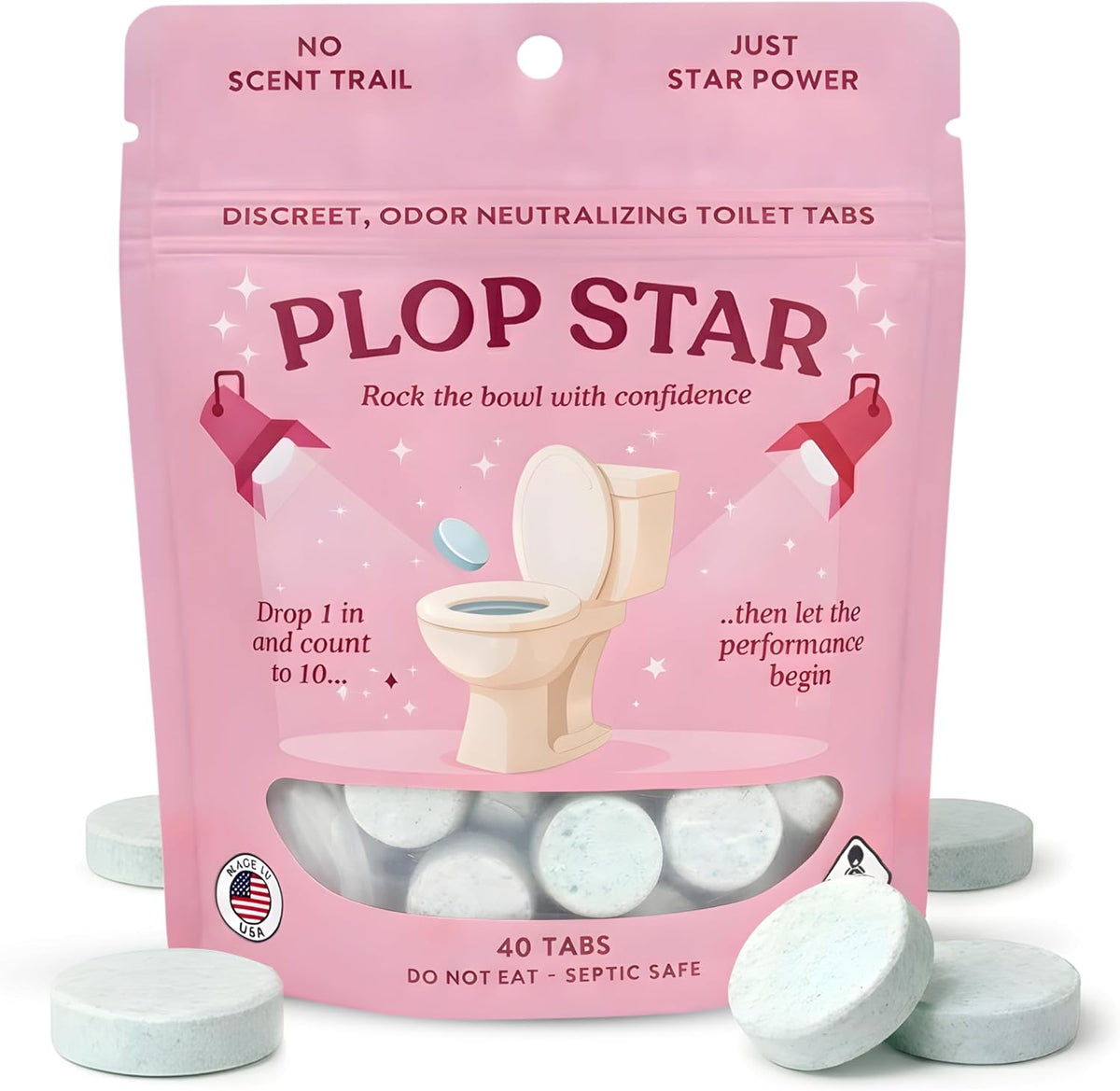 Toilet Tablets Odor Eliminator, Bathroom Toilet Deodorizer Drop Ins for Odor Control, Toilet Freshener Tablets for Smell Eliminator, Home Bathroom Deodorizer 40 Pack | As Seen on Shark Tank