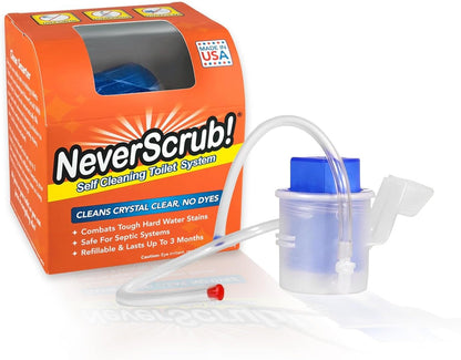 Self Cleaning Toilet System - Automatic Toilet Bowl Cleaner with Starter Cartridge, Lasts Up 3 Months Continuous Cleaning - Refillable Toilet Bowl Cleaner for Stains, Rings, and Odor