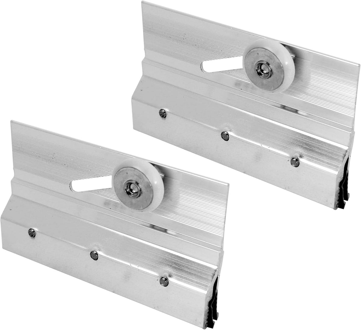 M 6053 Frameless Shower Door Top Bracket Roller Assembly, 3/4 In. Round Plastic Wheel, Ball Bearings, Extruded Aluminum, Bright Finish, Chrome(2 Pack)