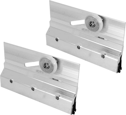 M 6053 Frameless Shower Door Top Bracket Roller Assembly, 3/4 In. Round Plastic Wheel, Ball Bearings, Extruded Aluminum, Bright Finish, Chrome(2 Pack)