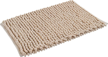 Cotton Bath Mat Rug 17x24 in. White | 100% pure cotton, hand tufted, reversible, plush pile both sides, highly absorbent, machine washable, 17x24