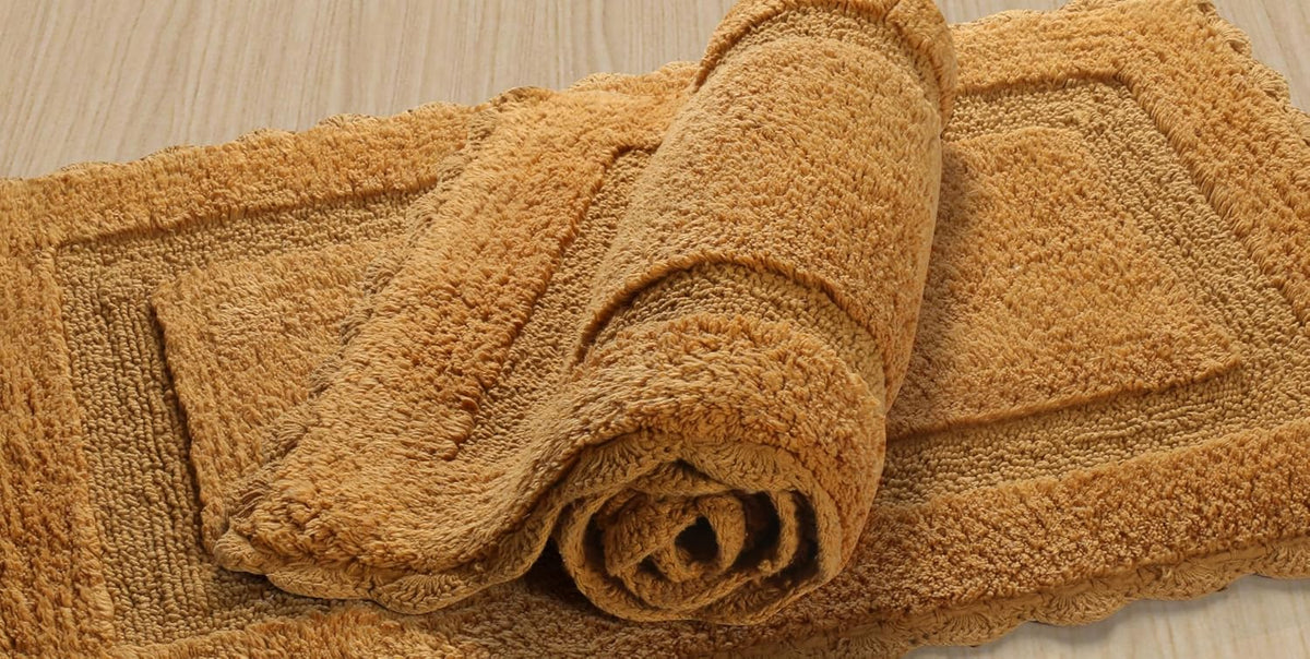 Cotton Bath Mat Rug 17x24 in. White | 100% pure cotton, hand tufted, reversible, plush pile both sides, highly absorbent, machine washable, 17x24