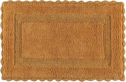 Cotton Bath Mat Rug 17x24 in. White | 100% pure cotton, hand tufted, reversible, plush pile both sides, highly absorbent, machine washable, 17x24