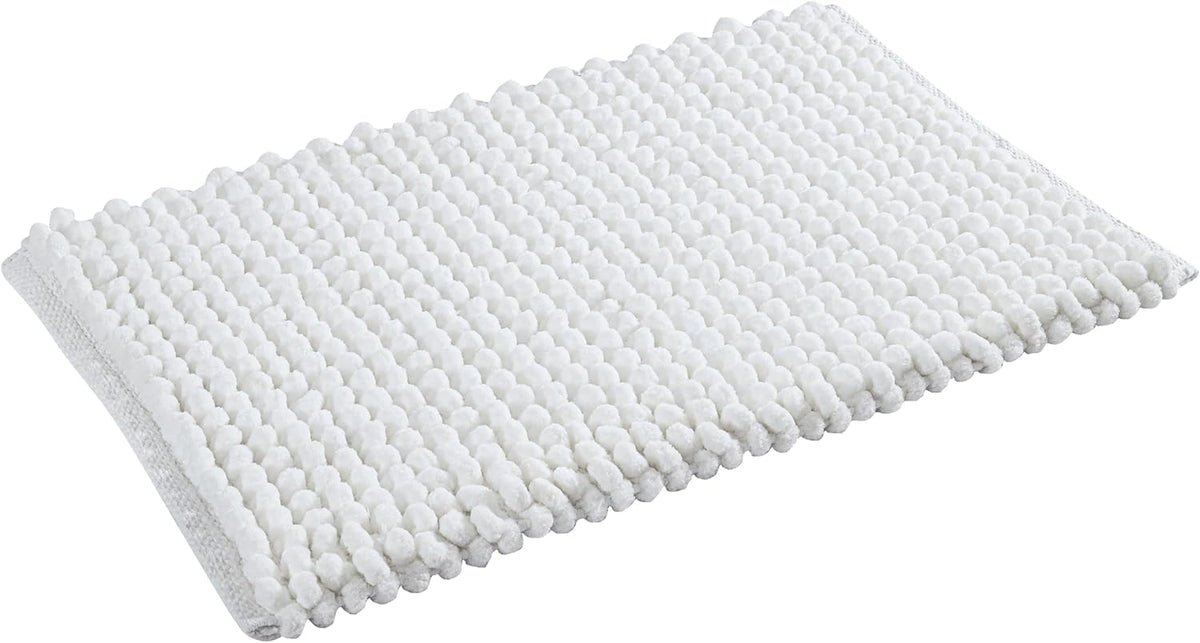 Cotton Bath Mat Rug 17x24 in. White | 100% pure cotton, hand tufted, reversible, plush pile both sides, highly absorbent, machine washable, 17x24
