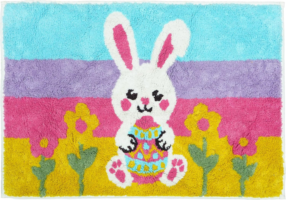 Cotton Bath Mat Rug 17x24 in. White | 100% pure cotton, hand tufted, reversible, plush pile both sides, highly absorbent, machine washable, 17x24