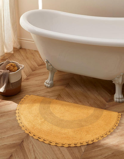 Cotton Bath Mat Rug 17x24 in. White | 100% pure cotton, hand tufted, reversible, plush pile both sides, highly absorbent, machine washable, 17x24