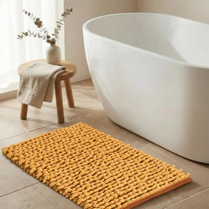 Cotton Bath Mat Rug 17x24 in. White | 100% pure cotton, hand tufted, reversible, plush pile both sides, highly absorbent, machine washable, 17x24