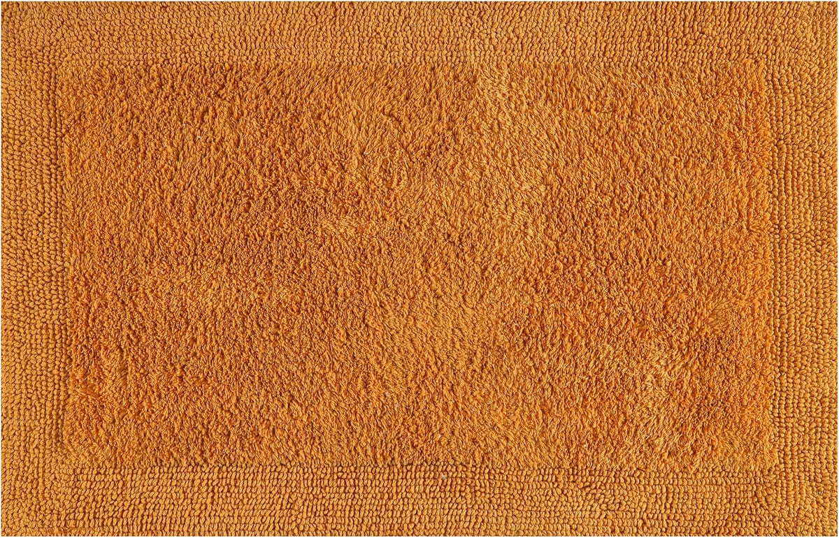 Cotton Bath Mat Rug 17x24 in. White | 100% pure cotton, hand tufted, reversible, plush pile both sides, highly absorbent, machine washable, 17x24