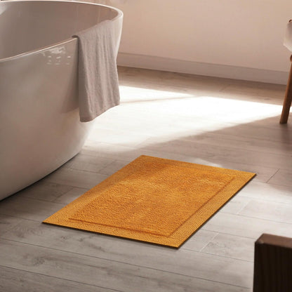 Cotton Bath Mat Rug 17x24 in. White | 100% pure cotton, hand tufted, reversible, plush pile both sides, highly absorbent, machine washable, 17x24