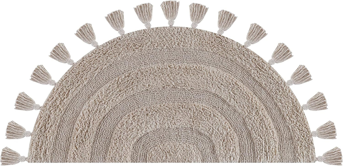 Cotton Bath Mat Rug 17x24 in. White | 100% pure cotton, hand tufted, reversible, plush pile both sides, highly absorbent, machine washable, 17x24