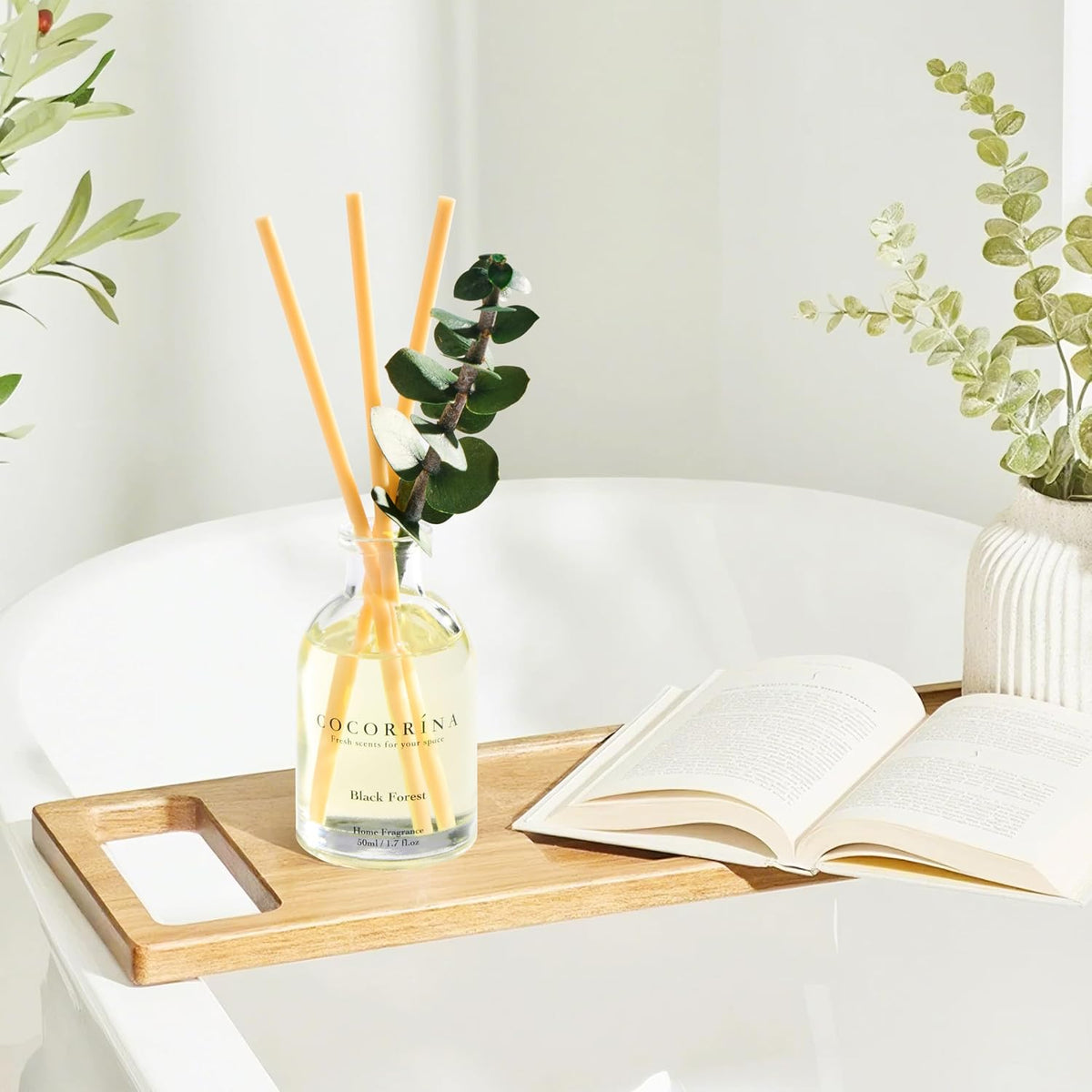 Reed Diffuser Set of 3 with Dried Eucalyptus for Home & Office