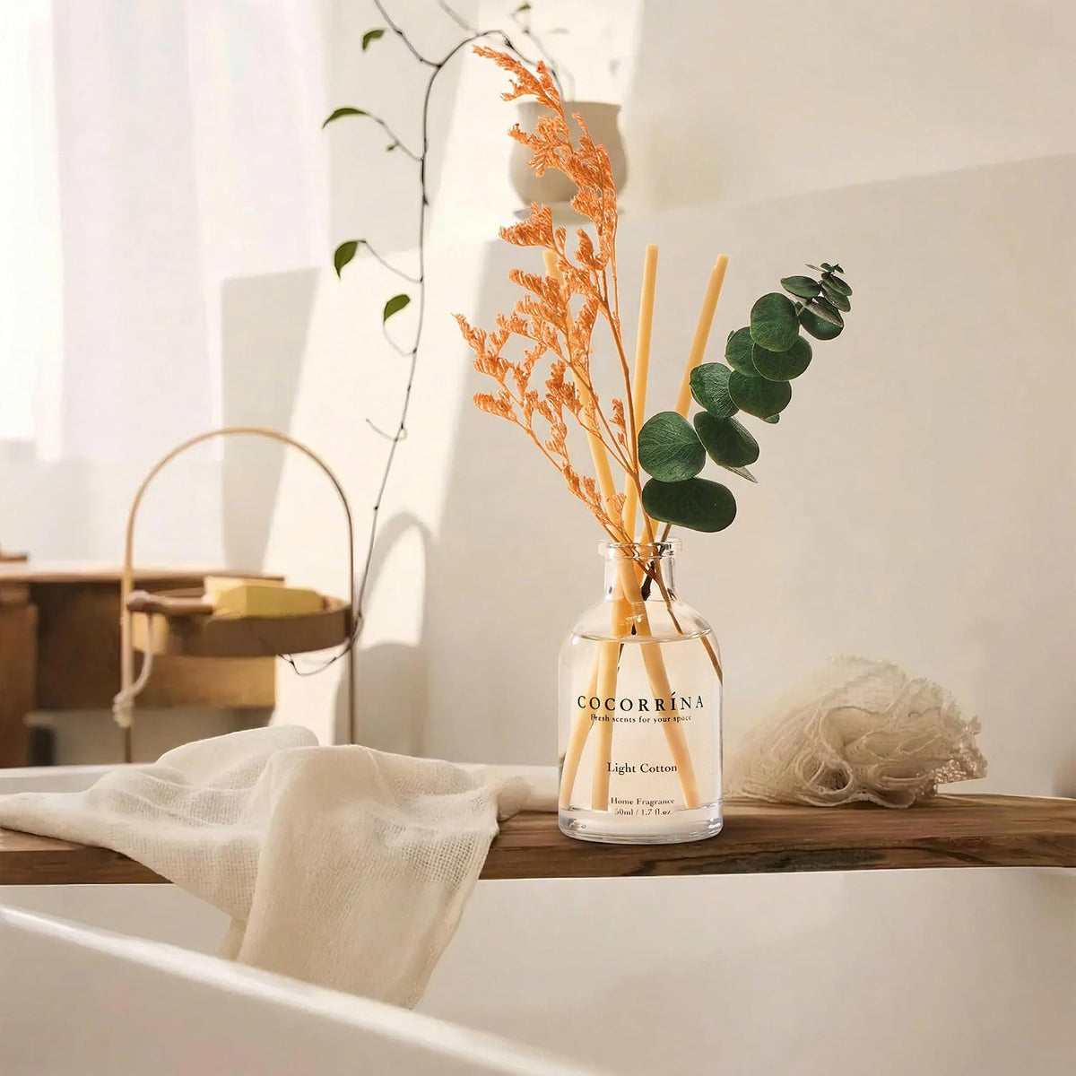 Reed Diffuser Set of 3 with Dried Eucalyptus for Home & Office