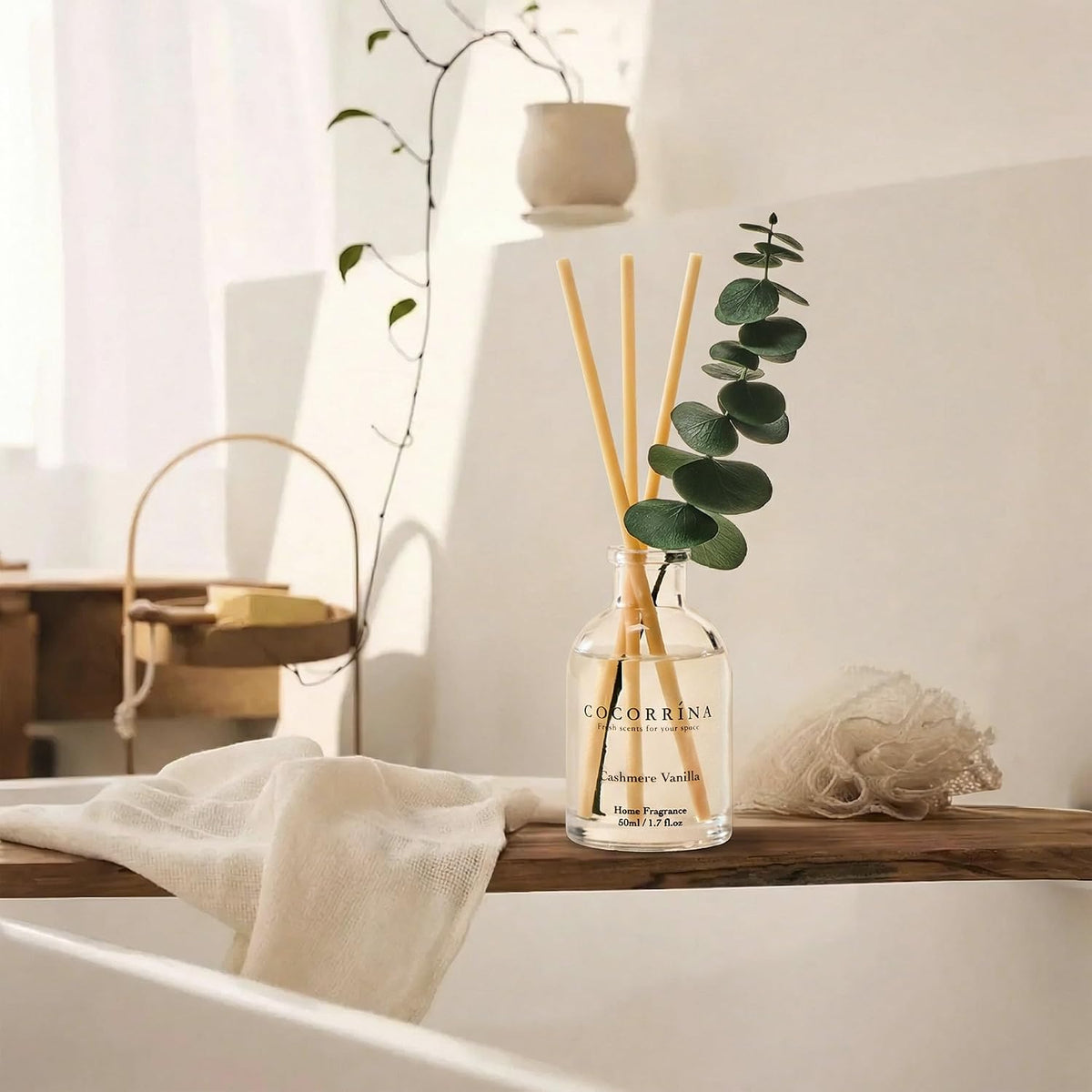 Reed Diffuser Set of 3 with Dried Eucalyptus for Home & Office