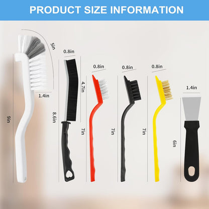 11Pcs Crevice Cleaning Brush Set, Hard Bristle Cleaning Supplies for Kitchen, Bathroom, Corner, Grout, Sink