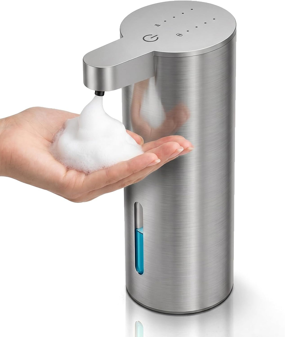 Automatic Soap Dispenser, Stainless Touchless Liquid Soap Dispenser, Electric Auto Dish Soap Dispensers Wall Mount, 4 Adjustable Volumes for Kitchen & Bathroom