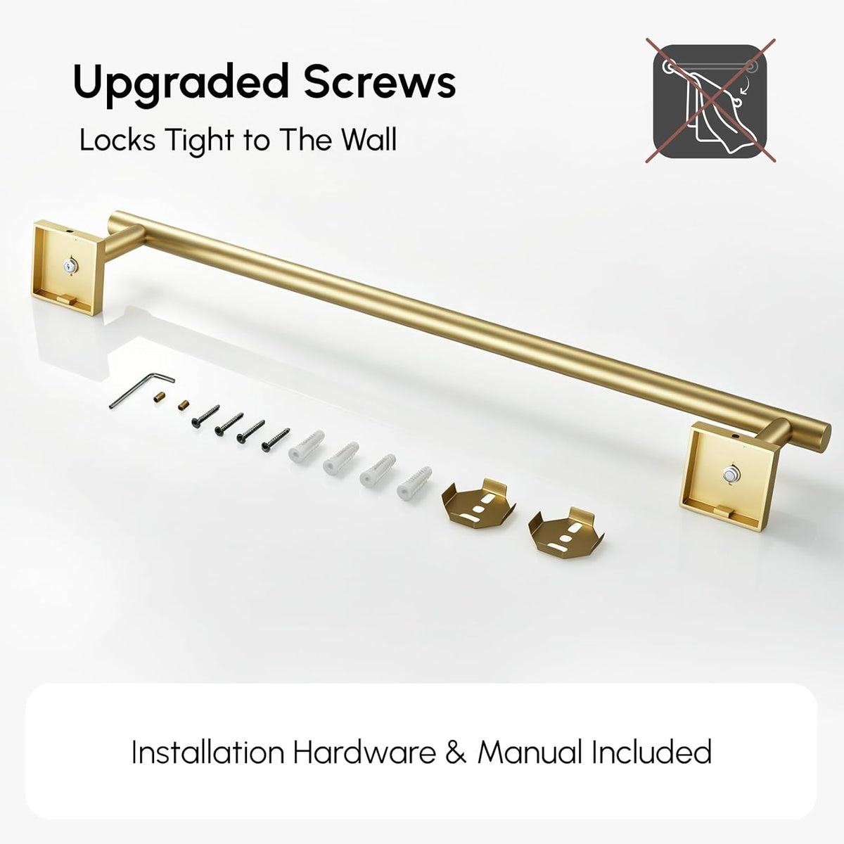 Brushed Nickel Hand Towel Bar, 9 Inch Towel Racks for Bathroom | Thicken 304 Stainless Steel Towel Holder with Square Base, Towel Rod Wall Mounted, Modern Home Decor (Total Length 11 Inch)