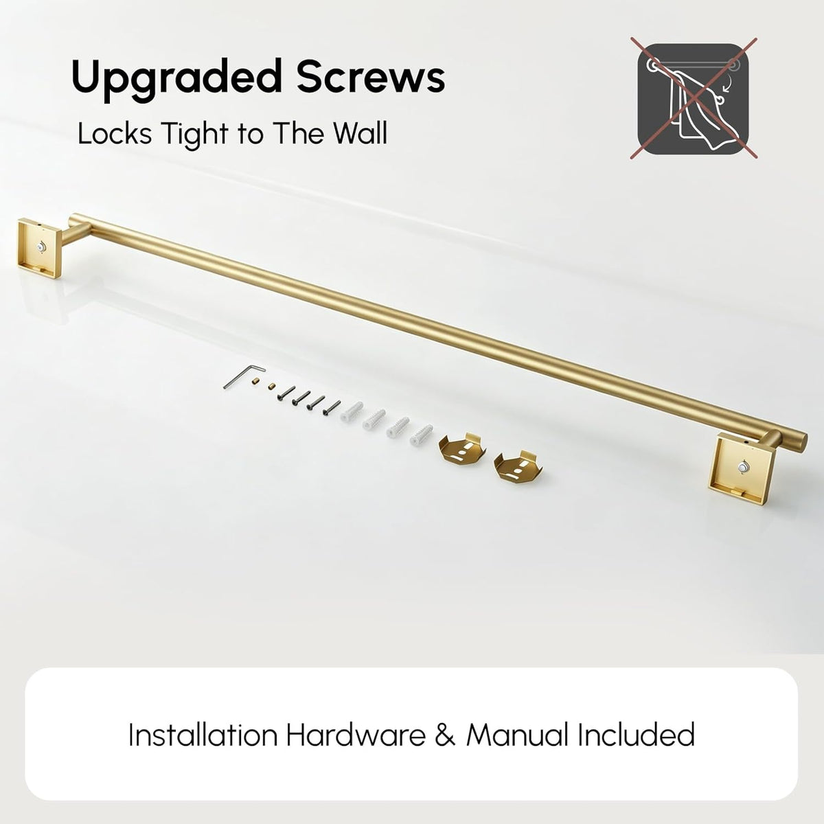 Brushed Nickel Hand Towel Bar, 9 Inch Towel Racks for Bathroom | Thicken 304 Stainless Steel Towel Holder with Square Base, Towel Rod Wall Mounted, Modern Home Decor (Total Length 11 Inch)