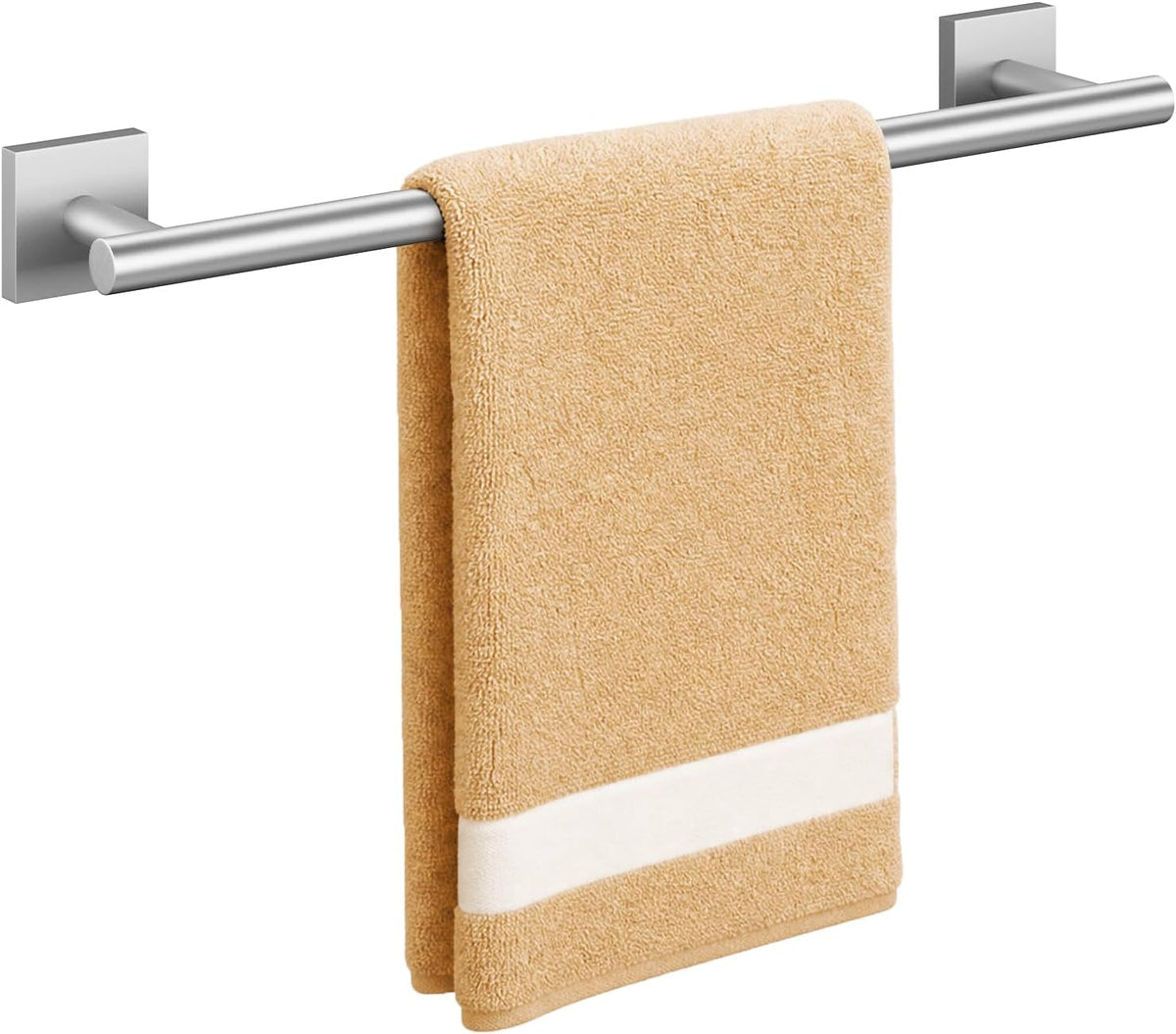 Brushed Nickel Hand Towel Bar, 9 Inch Towel Racks for Bathroom | Thicken 304 Stainless Steel Towel Holder with Square Base, Towel Rod Wall Mounted, Modern Home Decor (Total Length 11 Inch)