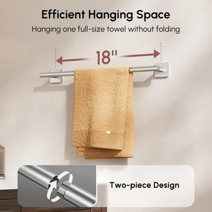 Brushed Nickel Hand Towel Bar, 9 Inch Towel Racks for Bathroom | Thicken 304 Stainless Steel Towel Holder with Square Base, Towel Rod Wall Mounted, Modern Home Decor (Total Length 11 Inch)