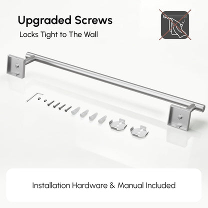 Brushed Nickel Hand Towel Bar, 9 Inch Towel Racks for Bathroom | Thicken 304 Stainless Steel Towel Holder with Square Base, Towel Rod Wall Mounted, Modern Home Decor (Total Length 11 Inch)